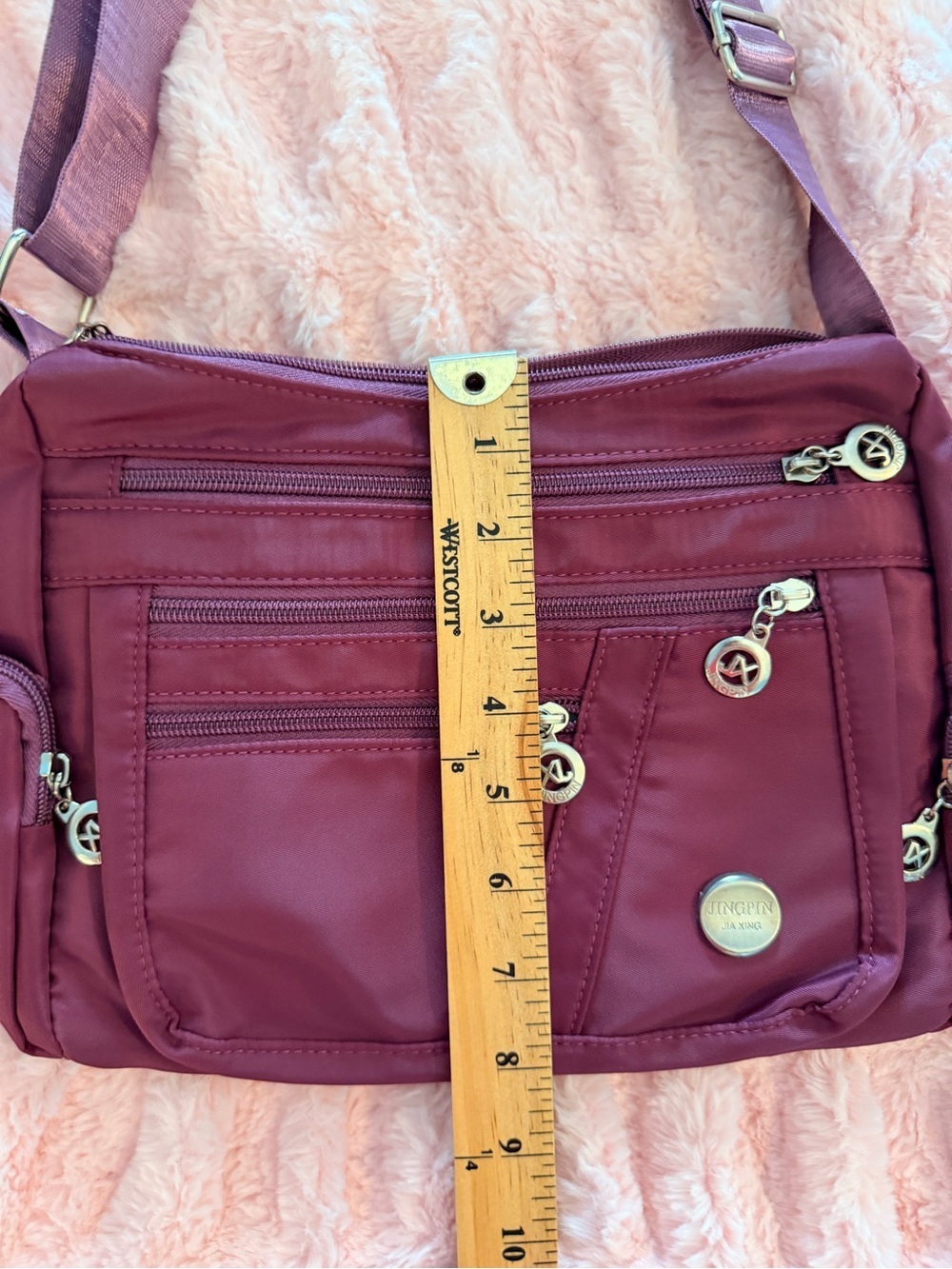 JINGPIN Purple Nylon Crossbody Travel Bag Purse - Picture 8 of 14